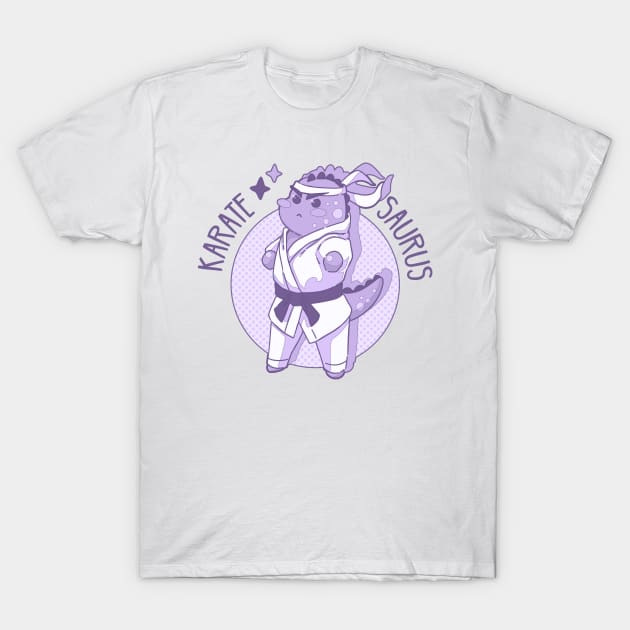 The pastel purple karatesaurus (dinosaur and karate) T-Shirt by MinimalAnGo